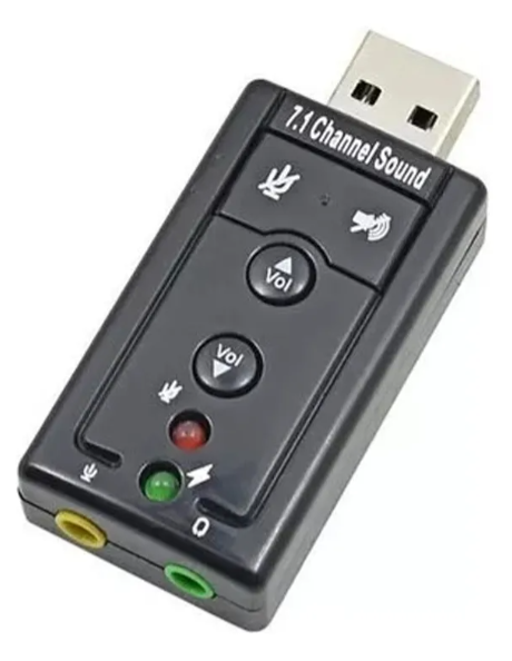 Adaptador Audio 7.1 Usb Jack 3.5 Auxiliar Auricular Microfon Color Negro